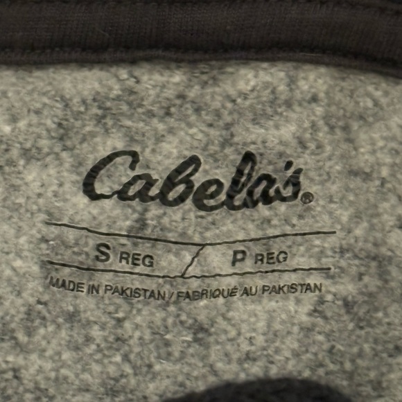 Cabela's Gray Fleece Lined Athletic Logo Pullover Hoodie Sweatshirt - Picture 3 of 4